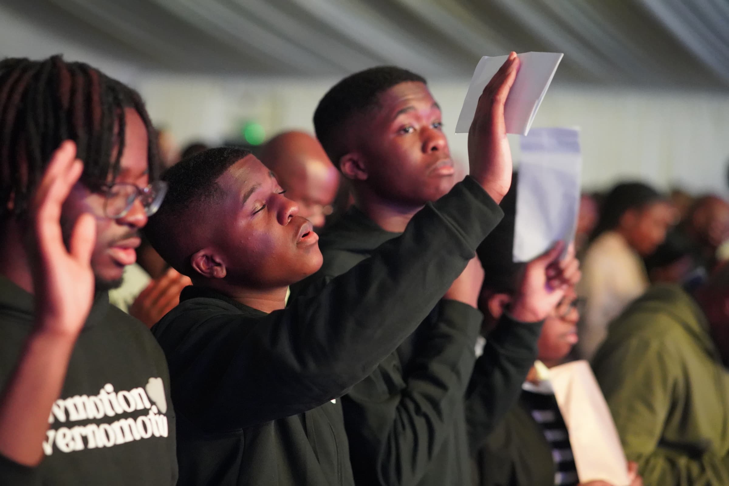 Young people worshipping at Gateway Chapel